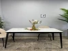 Стол Kenner KS1400 / черный/керамика мрамор золотой GILT WHITE