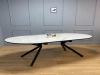 Стол Kenner DO1300 / черный/керамика белая TOP ALPINE WHITE