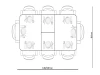 Стол Kenner KS1400 / черный/керамика мрамор золотой GILT WHITE