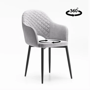 Стул "Кристи" / ткань бренди 20 (silver)/каркас черный с поворотным мех