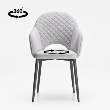 Стул "Кристи" / ткань бренди 20 (silver)/каркас черный с поворотным мех