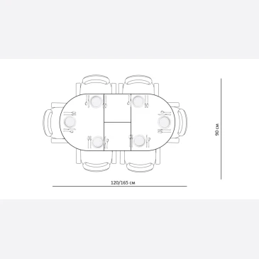 Стол Kenner DO1200 / белый/керамика белая TOP ALPINE WHITE (кругл ноги)