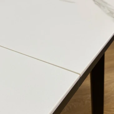 Стол Kenner AK1200 / черный/керамика белая TOP ALPINE WHITE