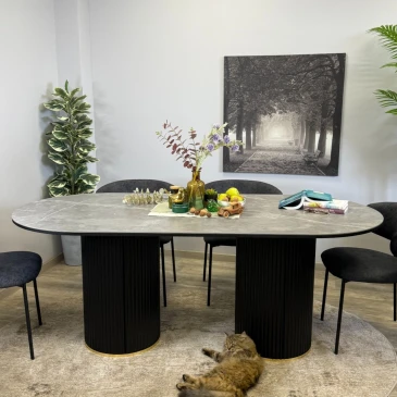Стол Kenner LD2000 / белый/керамика серая LARKA GRAY