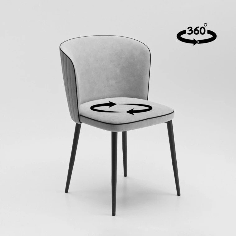Стул "Милано" / бренди 20 (silver)/кант черн/каркас черн с поворотн мех