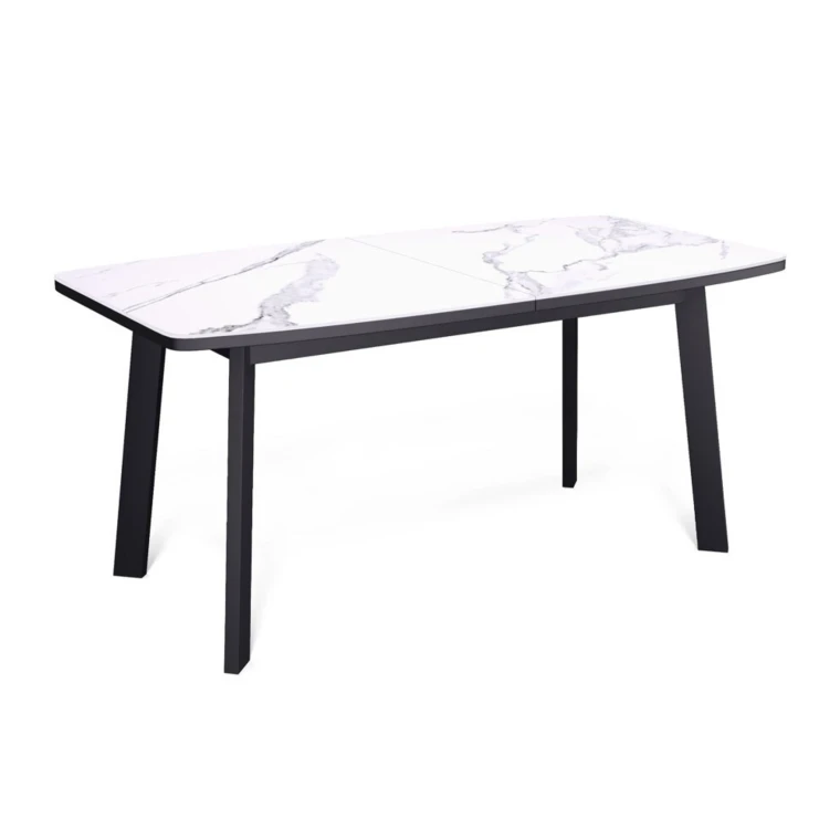 Стол Kenner AA1400 / черный/керамика белая TOP ALPINE WHITE