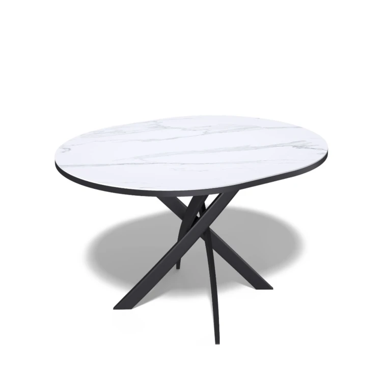 Стол Kenner R1000s / черный/керамика белая TOP ALPINE WHITE