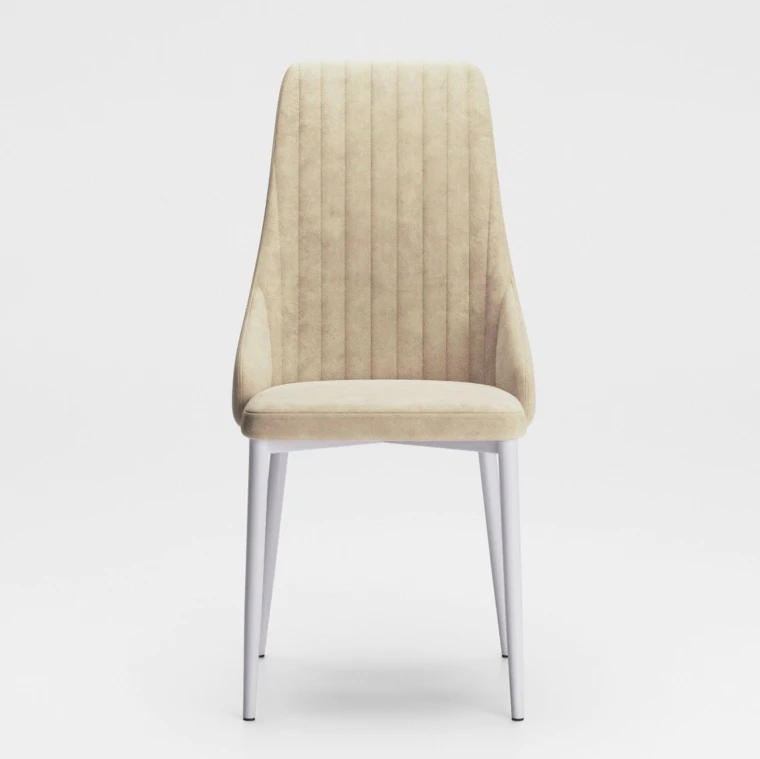 Стул "Аника" / ткань бренди 37 (beige)/каркас белый