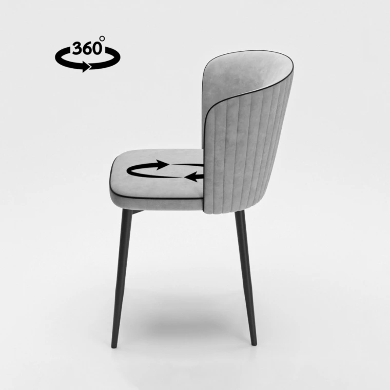 Стул "Милано" / бренди 20 (silver)/кант черн/каркас черн с поворотн мех