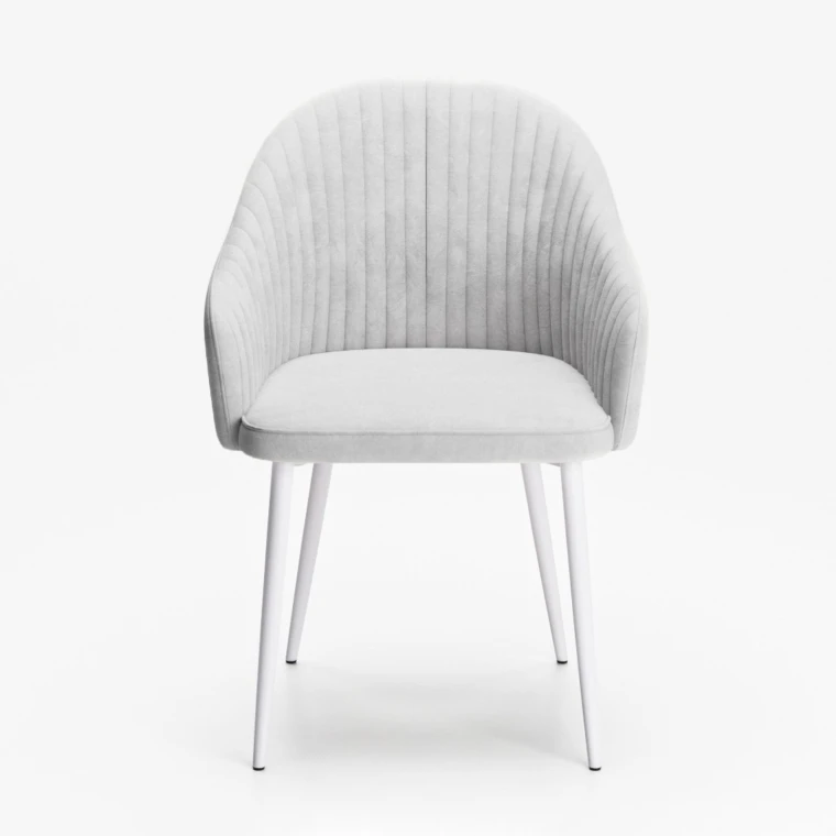 Стул "Шелл" / ткань бренди 20 (silver)/каркас белый