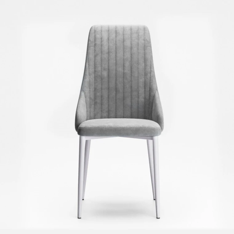 Стул "Аника" / ткань бренди 23 (grey)/каркас белый