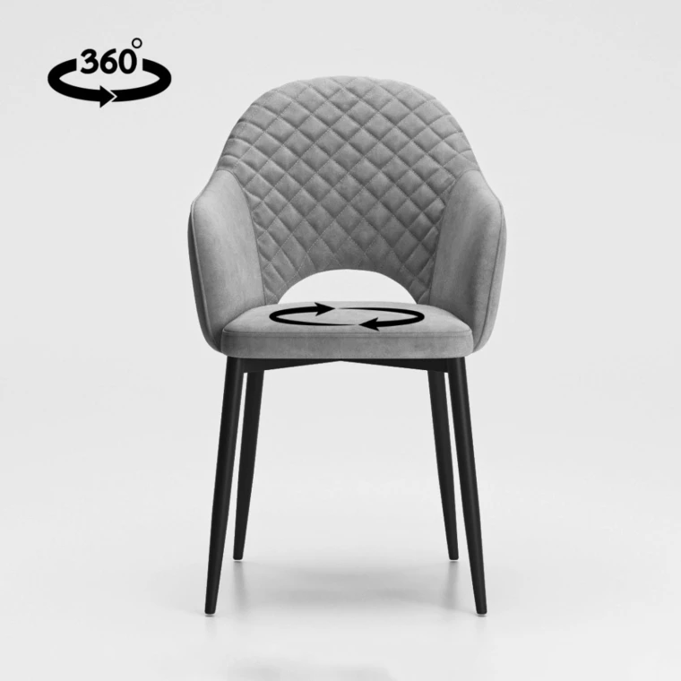Стул "Кристи" / бренди 23 (grey)/каркас черный с поворотным механизмом