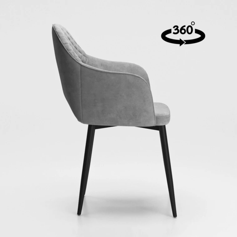 Стул "Кристи" / бренди 23 (grey)/каркас черный с поворотным механизмом