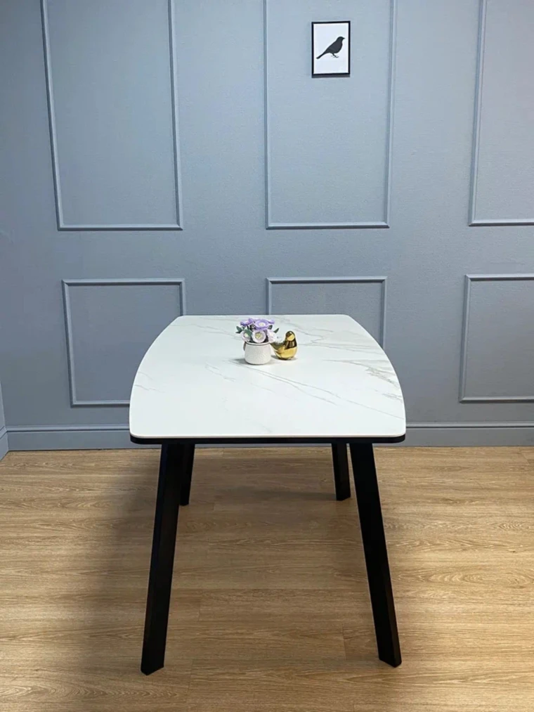 Стол Kenner AA1400 / черный/керамика белая TOP ALPINE WHITE