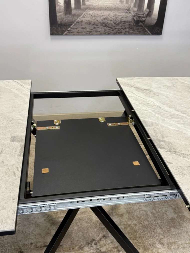 Стол Kenner BR1400 / черный/керамика ITALIAN MIDDLE GRAY глянец