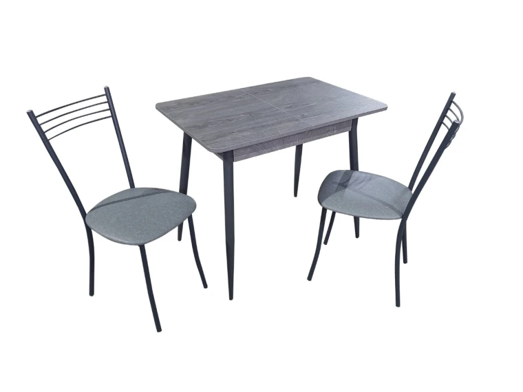 Стол М46 "Бостон" / Рошелье/прямые с ут. серый