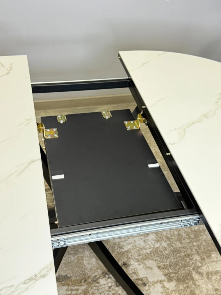 Стол Kenner R1000s / черный/керамика белая TOP ALPINE WHITE