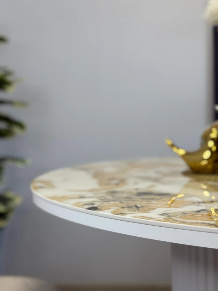 Стол Kenner LD1000 / белый/керамика гранит золотой глянец IRISH GOLD