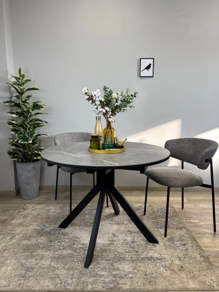 Стол Kenner AR1000 / черный/керамика серая LARKA GRAY